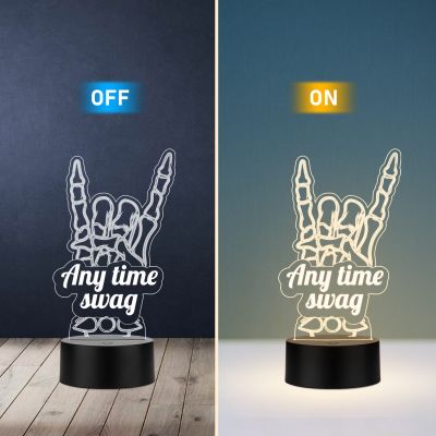 Any Time Swag Text With Hand Design Lamp